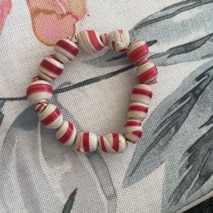Handmade red and white bracelet from Accra Ghana!